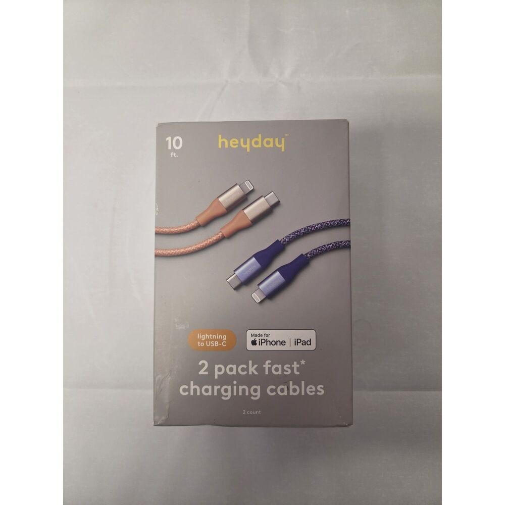 USB-C to Lightning Braided Cable - 2pk -10ft